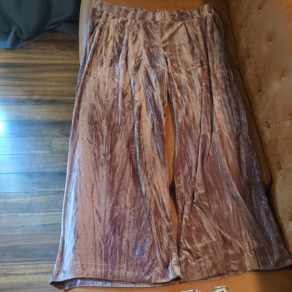 a new day Velvet Wide Leg Trousers in Mauve - Picture 1 of 3